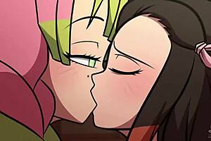 Nezuko's Intense Lesbian Sex with Monster Vagina