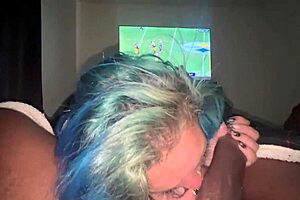 Blue Eyed BBW Blowjob On Big Black Cock With Swallowing