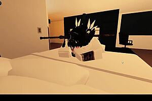 Boyfriend intensely fucks me against my will in Roblox with condom on vagina.