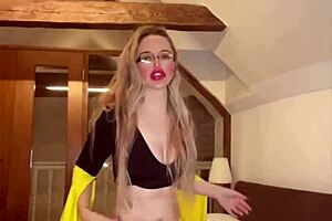 blowjob goddess in glasses gives financial domination with music