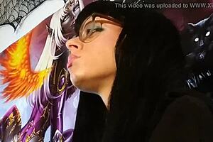 asmr kisses with hungarian petite goth teen