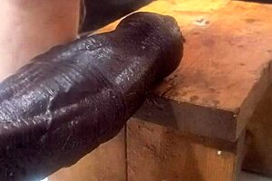 Huge Hankeys dildos on fucking machine