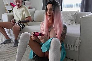 No, stepdaddy, please not in my ass like that during our quickie with your big cock.