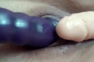 do you see me rubbing with two dildos?