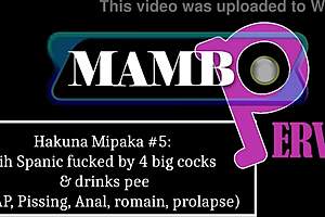 i-i'm hakuna mipaka 5, this cute brazilian getting bent over and fucked by 4 big cocks in double anal atm with prolapse