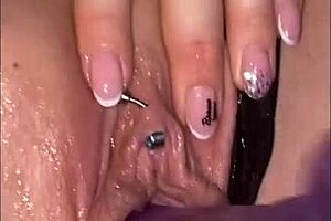 Intense fucking with a massive rubber dildo in wet lingerie. Pure raw action!