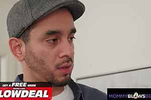 mommyblowsbest gives neighbor a deepthroat blowjob