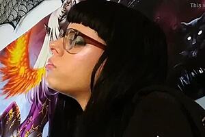 asmr kisses with hungarian petite goth teen