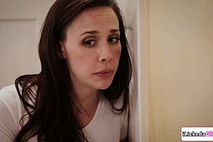 Brunette milf dominatrix facesits big tits lesbian, kissing and scissoring in 69 muff diving.