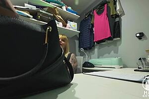 i roleplay as a shoplifting slut with lola eastking, dirty talking about my big tits