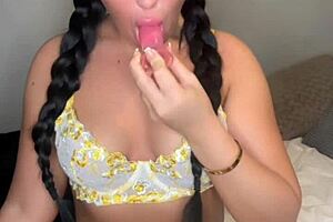 Horny British Exchange Student Touches Herself!