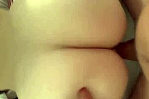 Natural BBL Aurica, petite with natural tits, gets BBC creampie in POV interracial fucking.