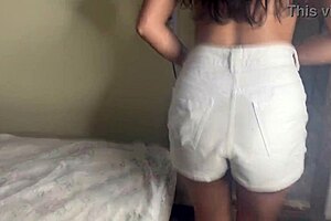 i'm trying to take this petite teen's anal virginity in the kitchen