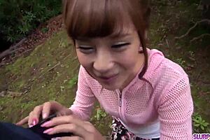 Anna Anjo gives an amazing outdoor blowjob to a random guy! Check out more at slurpjp.com