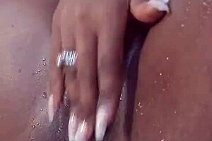 Enjoying juicy fruit in the garden