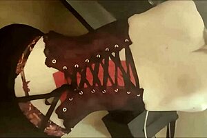 uhh, can't believe i'm bangin' in red-black thong n corset with heels