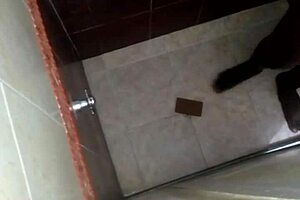 Girlfriend and friend spy on horny lesbian pussy play in bathroom shower