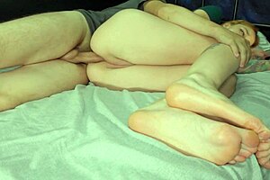 sharing a bed with my stepsister while she's chatting with ai girls - fucked her in the anal