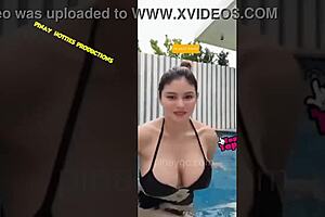 chatting with ana jalandoni in bikini and downblouse 👙