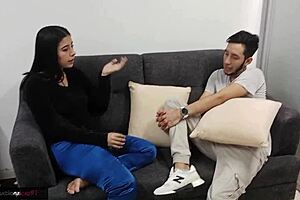 Horny young woman offers blowjob and invites penetration