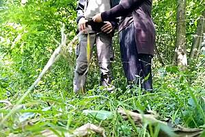 Fat MILF Shows Hairy Pissing Cunt In Park