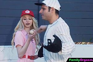 FamilyOrgasm showcases girls getting playful with their baseball player fathers.