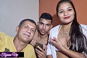 Sexta Live Tigresa VIP Bangs Husband and Pantaneiro in DP Anal with Blowjob and Lots of Fucking