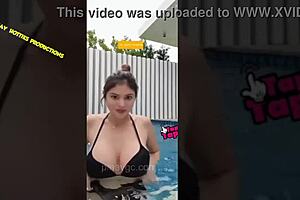 chatting with ana jalandoni in bikini and downblouse 👙