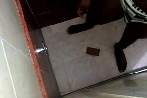 Girlfriend and friend spy on horny lesbian pussy play in bathroom shower