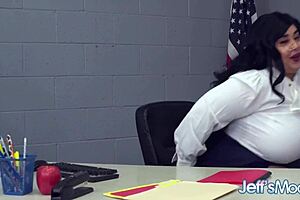 Chloe Klein, the curvy teacher, says 'fuck me with that monster cock, student.'