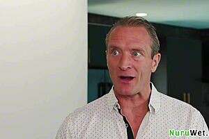 stunning busty blonde masseuse gives client wet nuru massage and handjob with clarke kent river lynn