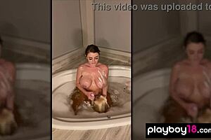 Passionate Busty Brunette Milf Sophie Dee Taking A Bath And Masturbating