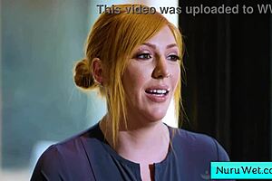 sexy big tit blonde masseuse says, want to try nuru massage? to her client lauren phillips