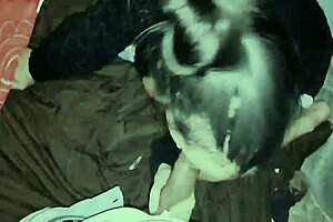 Latina teen sucks big black cock eagerly