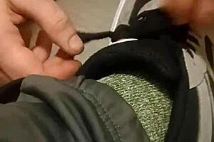 my friend has fun trashing my sneakers, it's crazy!