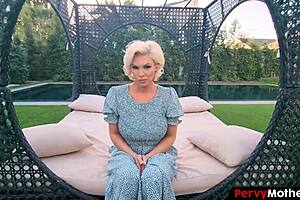 The classy step mother strips for her stepson in sensual dance.