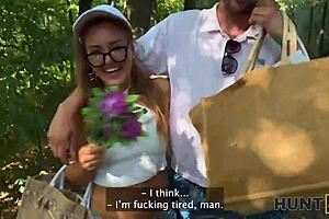 Man, this blonde made her boyfriend a cuckold while enjoying an outdoor amateur fuck in the forest.