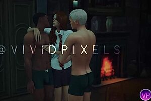 Hermione Gets Double Penetration in Threesome! So Hot and Wild