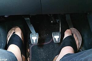 Nylon Feet And Toe Separators In The Car