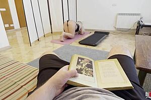 stepson fucks stepmom's ass and fills her with cum.