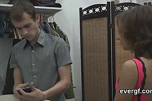 Broke guy lets his friend fuck his ex-girlfriend for some quick cash!