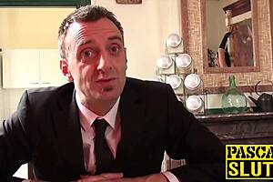 Wow! Big-boobed babe lets maledom use her like a total slave!