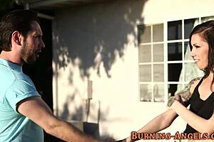 Goth whore receives cum facial after blowjob