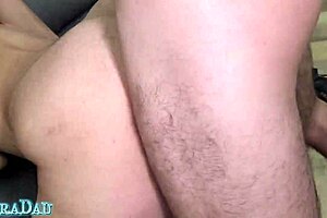 threesome with club friend in lingerie enjoying big ass and pierced nipples