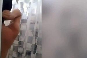 Cute latina showering