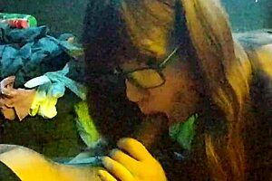 she loves deepthroating the whole cock and balls.