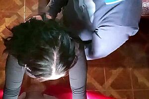 Stepmom caught with ass in window gets fucked hard