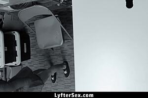 Mall cop bends over suspect for intense office doggystyle action