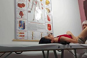 Gynecologist roughly fucks patient's tight pussy