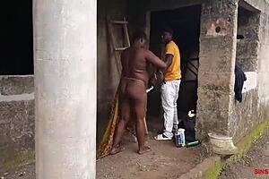 Electrician bends over the fat whore outside for pussy fucking!